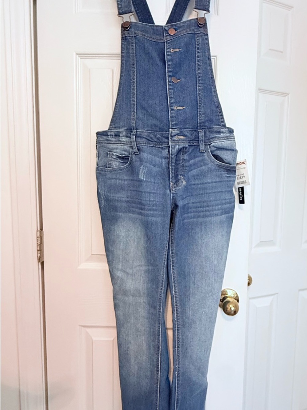Women's Blue Denim Overalls Jeans - Classic Wash
